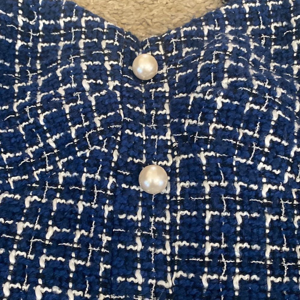 Blue Tweed Dress - Picture 3 of 11